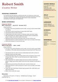 Check spelling or type a new query. Creative Writer Resume Samples Qwikresume