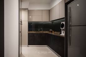 A modular kitchen is a perfect alternative to a full scaled kitchen renovation, with just a fraction of the installation effort. Interior Design Platino Luxury Condominium Penang Malaysia Dry Kitchen Design V1 Vault Design Lab