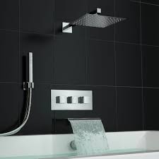 Check spelling or type a new query. Square Waterfall Bath Filler Kit And Concealed 3 Way Mixer Shower Valve