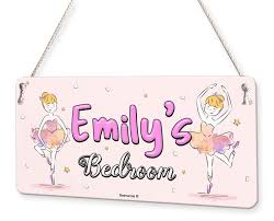 All our room signs featuring cartoon kids are available with many choices of skin and hair color for the cartoon child! Personalized Ballerina Door Sign Baby Nursery Girls Name Signs Kids Room Plaque Home Decor Home Garden