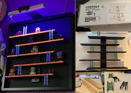 I Made This From Ikea Products Except For The Paint And Black Light It S A Shelf To Hold My Partner S Ti Ikea Furniture Hacks Ikea Furniture Furniture Hacks