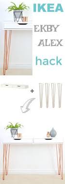 Ikea Ekby Alex Hairpin Console Table Hack Ikea Ekby Ikea Diy Diy Ikea Hacks