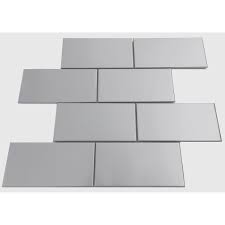 This wonderful tic tac pattern that features both 3x6 Subway Brick Stainless Steel Mosaic Tile 11 8x11 9 11 Tiles 10 7 Sqft Overstock 33032993