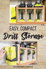 Easy Diy Cordless Drill Storage Rack Diy Storage Rack Repurposed Furniture Diy Diy Furniture
