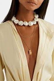 Sophie Buhai Silver Shell And Onyx Choker White Silver Buhai Sophie Chokers Onyx Bead Sophie Buhai