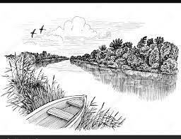 Epingle Par Jodie Hoskins Sur Art Paysage Riviere Dessin Paysage Urbain Paysage Encre De Chine