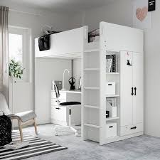 Smastad Loft Bed White White With Desk With 4 Drawers Ikea