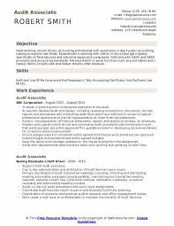 audit associate resume samples qwikresume