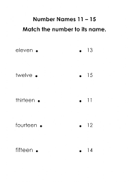 See how far you can get! Number Names 11 15 Worksheet