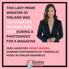 Understanding sanna marin, finland's 34 year old new prime minister video. Sipping Thoughts Finland S Prime Minister Sanna Marin Has Sparked Controversy After Wearing A Stylish Black Blazer With A Plunging Neckline And No Top Underneath For A Recent Magazine Photoshoot The 34 Year Old