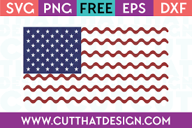 Usa Flag Wavy Line Design Cut That Design