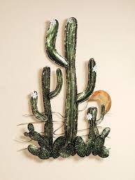Full Of Life The Blooming Desert Cactus Wall Sculpture Brings A Moment Of Nature S Beauty Into Metal Wall Sculpture Handcrafted Wall Art Metal Wall Art Panels