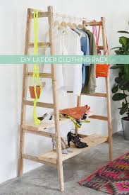 Make It Easy Diy Wooden Ladder Wardrobe Diy Ladder Clothing Rack Organizational Hacks