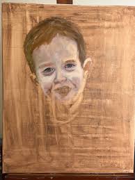 Stages… that's how I see the process 😉 Oil, canvas 60x60cm Original  photograph by Craig Hatfield