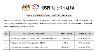 Pos laju kiosk shell seksyen 7 shah alam kini dibuka via. Jawatan Kosong Terkini 2020 Di Hospital Shah Alam