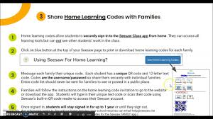 Seesaw family app vs class app. Home Learning Codes From Seesaw Youtube
