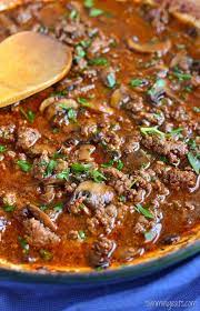 Slimming Eats Mustard Beef And Mushrooms Gluten Free Dairy Free Whole30 Paleo Slimming Minced Beef Recipes Simple Minced Beef Recipes Beef With Mushroom