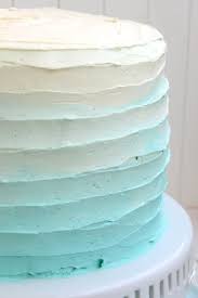 Make This Amazing Vanilla White Cake With Ombre Swiss Meringue Buttercream It Is Not As Hard As It Looks Y Blue Birthday Cakes Baby Shower Cakes Neutral Cake