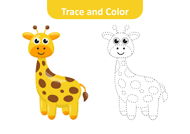 See more ideas about coloring pages, colouring pages, coloring books. Trace And Color Coloring Pages For Kids Giraffe Vector 2758296 Vector Art At Vecteezy