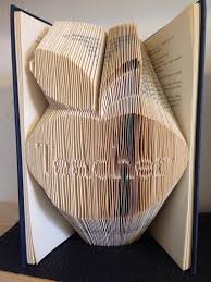 Book Folding Pattern For Teacher Inverted In To An Etsy Book Folding Book Folding Patterns Folded Book Art Pattern