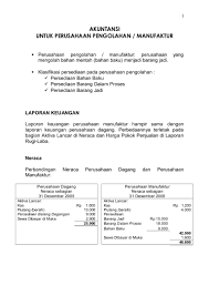 Laporan keuangan memang merupakan sebuah informasi penting dalam perusahaan. Perusahaan Manufaktur