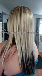 Rather than dying hair darker and adding highlights, the look is best for those who already have brown hair. Cool Bright Heavy Blonde Highlights With Dark Underneath With Long Straight Hair By Hannah Light Hair Color Dark Underneath Hair Olive Hair