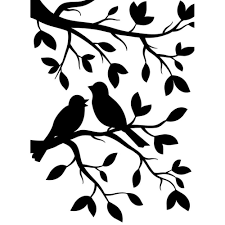 Bird On Tree Branch Stencil 1219 102 Darice A2 Embossing Folder Birds In Branches With Images Bird Stencil