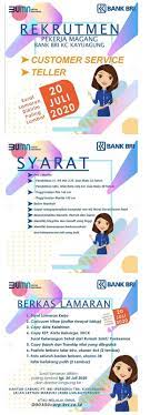 Kini bank muamalat telah memiliki ratusan kantor layanan, termasuk satu kantor cabang di malaysia. Rekrutmen Pegawai Cs Teller Pt Bank Rakyat Indonesia Persero Tbk Tingkat Sma Smkjuli 2020 Rekrutmen Lowongan Kerja Cpns Bumn Bulan Agustus 2021