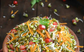 Sprouted Green Gram Kosambari Recipe With Pomegranates Recipe Breakfast Recipes Indian Recipes Sprout Recipes