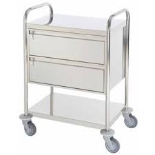Hauteur 1 mètre , largeur 34cm , profondeur 18 cm n hésitez pas à me contacter. Chariot Inox 2 Plateaux Avec 2 Grands Tiroirs Fermeture A Cle