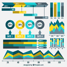 collection of useful charts graphs for infographics vector