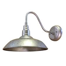 Unbranded Lora 1 Light Galvanized Finish Outdoor Wall Mount Barn Light Sconce El0523s9 The Home Depot