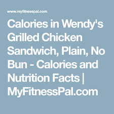 Calories In Wendys Grilled Chicken Sandwich Plain No Bun