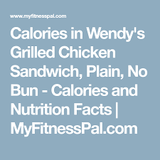 calories in wendys grilled chicken sandwich plain no bun