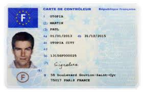 carte de qualification de conducteur dans