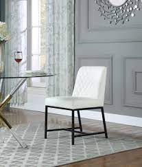 Bryce White Dining Chair 918 Meridian Furniture Dining Chairs Faux Leather Dining Chairs White Dining Chairs Furniture Dining Chairs