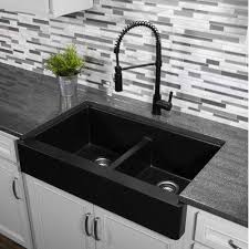 Dark Gray Countertops With Dark Farmhouse Sink Kitchensink In 2020 Farmhouse Sink Kitchen Apron Sink Kitchen Farmhouse Apron Kitchen Sinks