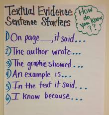 Textual Evidence Anchor Chart Post It Nearby During Class