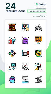 24 Premium Vector Icons Of Video Game Designed By Tulpahn In 2020 Game Icon Icon Mini Doodle