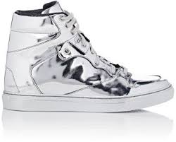 Black And Silver High Top Sneakers Balenciaga Argent Silver Metallic Leather High Top Sneakers 1 25 30mm Midsole Approximately Womens High Top Sneakers High Top Sneakers Balenciaga Womens