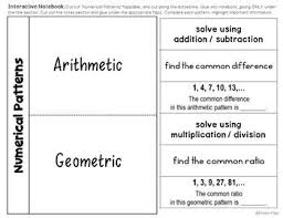 Numerical Patterns Arithmetic And Geometric Sequence Geometric Sequences Arithmetic Numerical Patterns