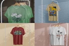 Download T Shirt Mock Up On Hanger In Apparel Mockups On Yellow Images Creative Store