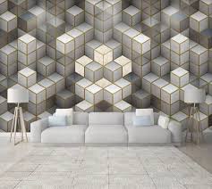 Shop peel and stick wall paper and wallpaper designs! 3d Abstract Repeating Elements Cube Wallpaper Removable Self Adhesive Wallpaper Wall Mural Vintage Art Peel And Stick Textured Wallpaper Mural Wallpaper Wall Murals