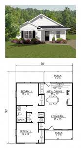 Open Concept Two Bedroom Small House Plan Other Examples At This Link Little House Plans Tiny House Floor Plans Small House Plans
