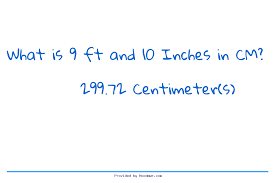 What is 9 Feet 10 Inches in Centimeters?