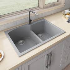 Maybe you would like to learn more about one of these? Ruvati 33 X 22 Inch Epigranite Drop In Topmount Granite Composite Double Bowl Kitchen Sink Silver Gray Rvg1345gr 8 X 11 Overstock 32334480