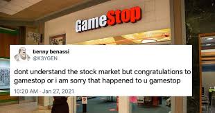 Stock last week), so it is only right. Enjoy These Hilarious Memes About The Gamestop Stock Market Takeover