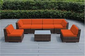 Genuine Ohana Outdoor Patio Sofa Sectional Wicker Furniture Mixed Brown 7 Outdoor Wicker Patio Furniture Sectional Patio Furniture Patio Seating Sets