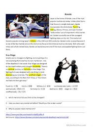 Four Martial Arts English Esl Worksheets For Distance Learning And Physical Classrooms Martial Arts Martial Karate