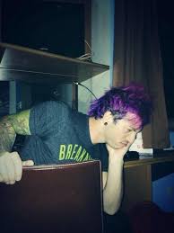 He Must Have Dyed It Recently In This Picture Because The Purple Is So Vibrant Twenty One Pilots